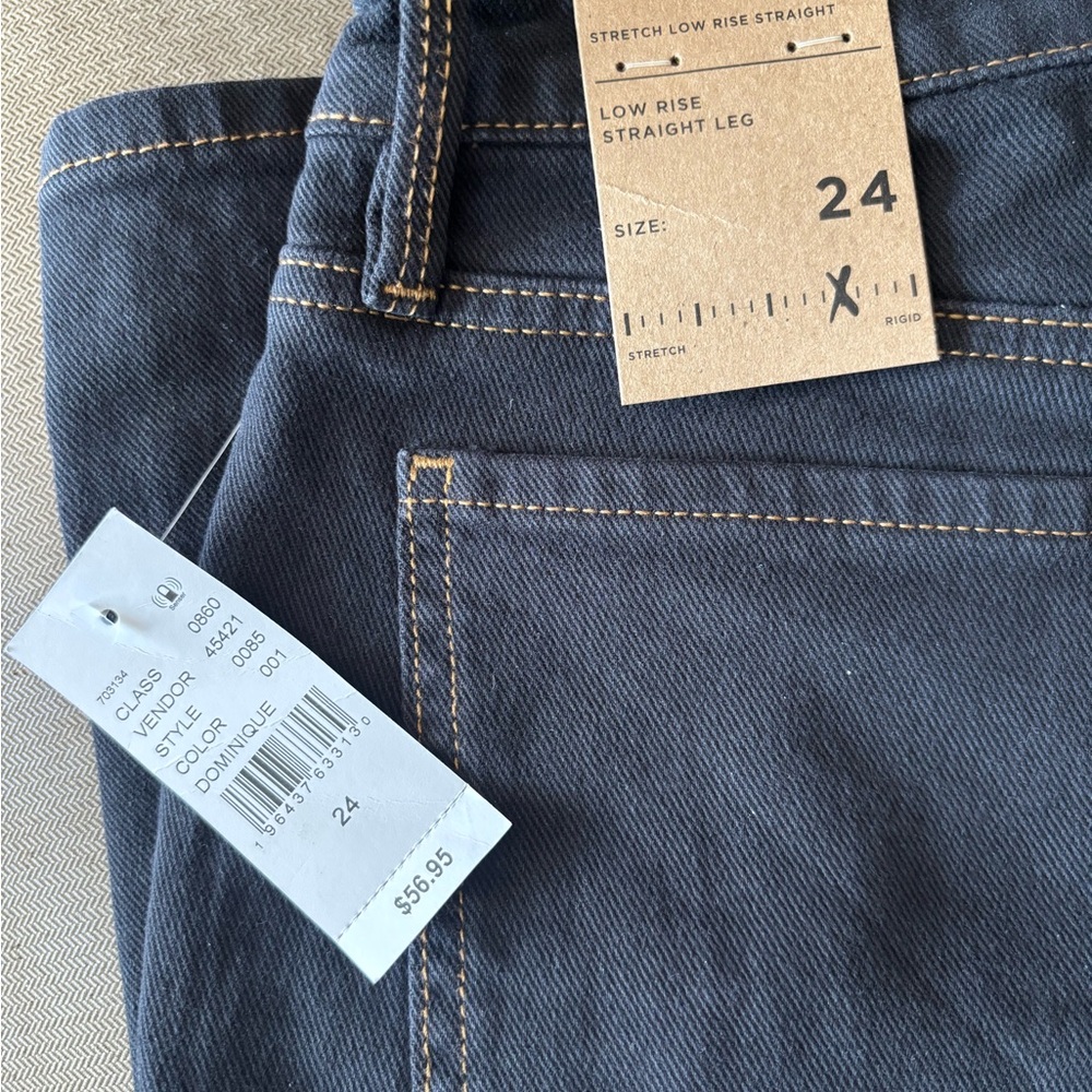 Stretch Low Rise Straight Leg Jeans